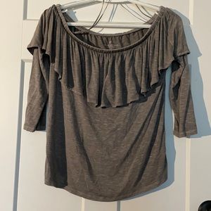 AE grey off the shoulder top